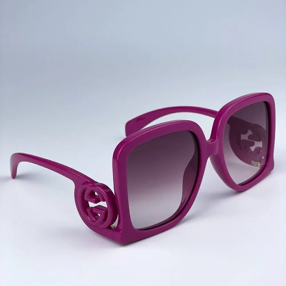 NEW Gucci GG1326S 004 Fuchsia Violet Gradient Oversized Square Women Sunglasses